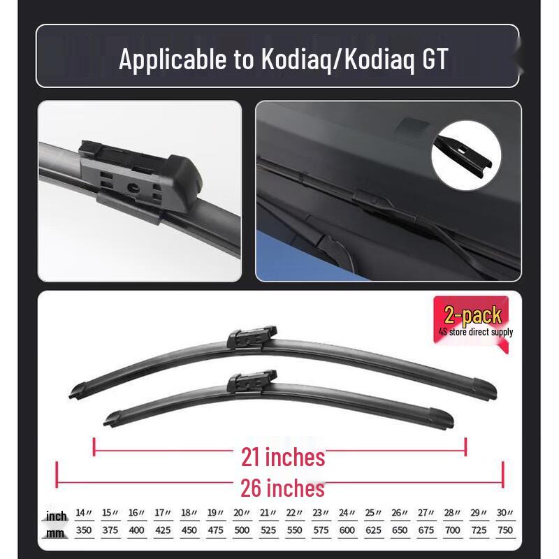 

Skoda Kodiaq Front Wiper Blades & GT Rear Wiper Strip Framed Wiper Blade