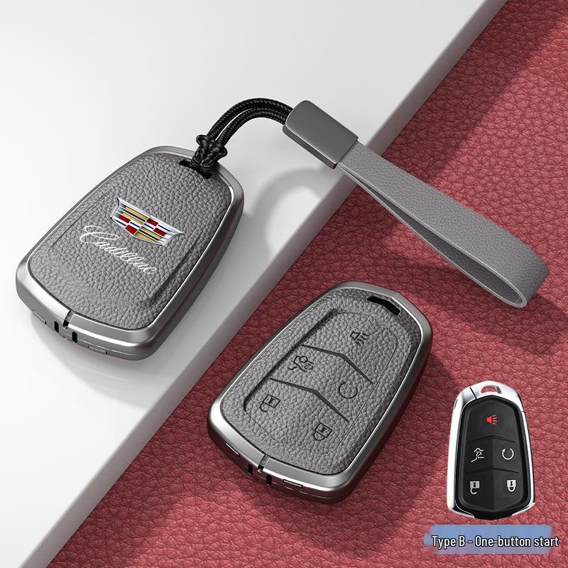 Lädernyckelskydd för Cadillac XT5/CT6/XT4/XTS och ATSL – Unisexdesign med spänne