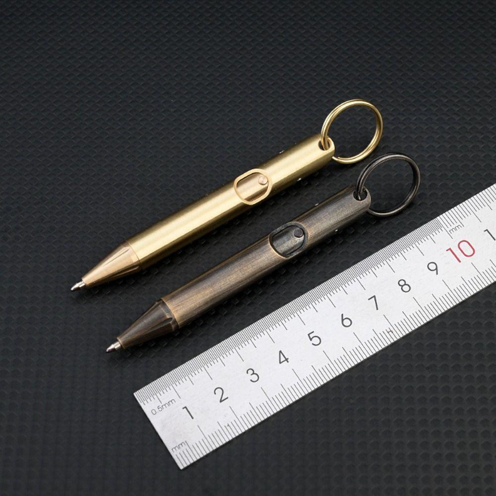 With Keychain Mini Ballpoint Pen Brass Writing Pen New Gel Pen  Outdoor