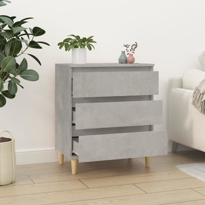 823044 vidaXL Buffet Concrete Grey 60x35x70 Cm Engineered Wood