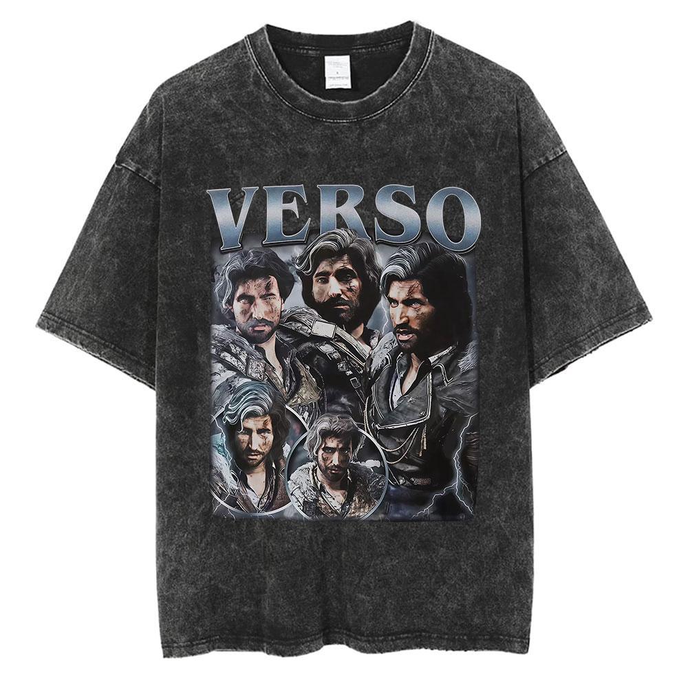 Game Clair Obscur ExpéDition 33 Vintage Washed T Shirts Mens Women Casual High Quality Oversized Cotton Tshirt Fans Streetwear