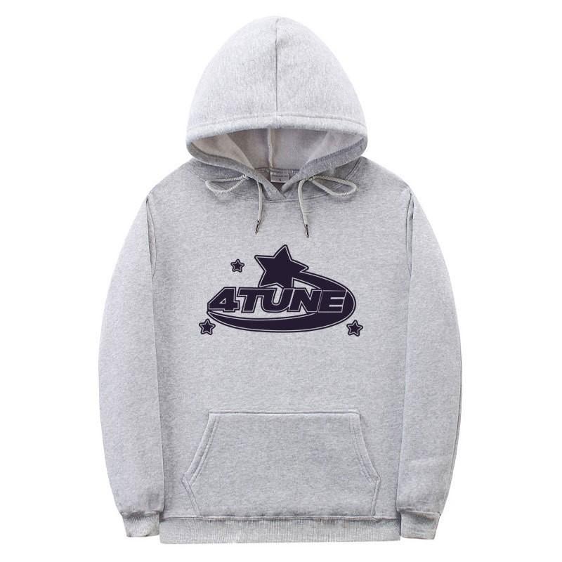 Unisex Gothic Hoodie Streetwear Oversized Pullover Sweatshirt Met Geribbelde Zoom Mannen Vrouwen Herfst