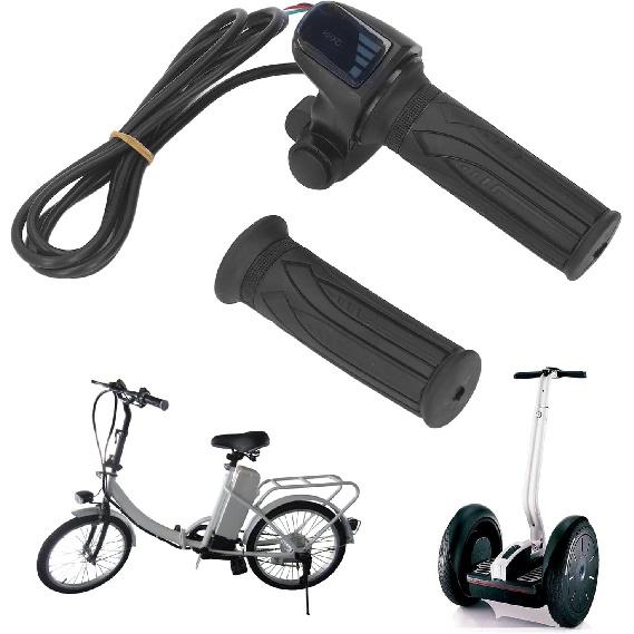 Ручка газа для 48-вольтного электровелосипеда, противоскользящая ручка газа для электровелосипеда с ключом для безопасной езды