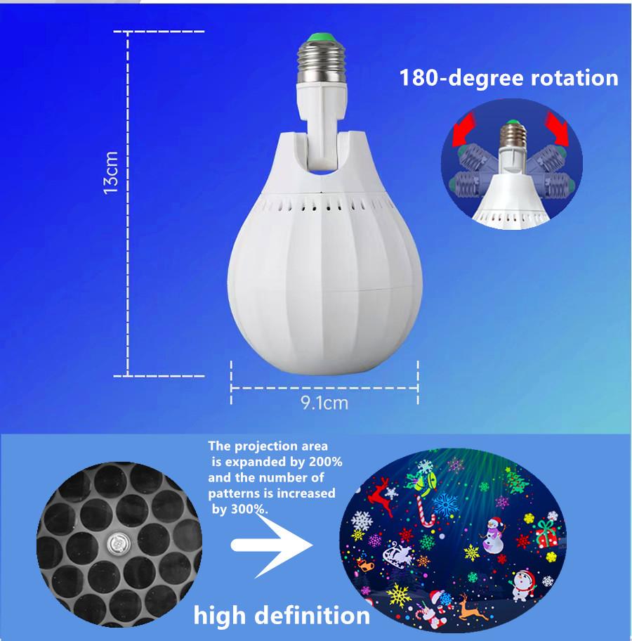 Lampă proiector de Crăciun 16 modele Iluminare decorativă de Crăciun Suport E27 pentru petrecere de vacanță Carnaval