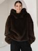 Women's Fur Hoodie Women's Hooded Pullover Women's Loose Hoodie Women's Brown Hoodie 2026