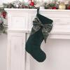 Decorative Big Bow Christmas Stocking Velvet Candy Bag Christmas Pendant Hanging Stocking Christmas Decoration