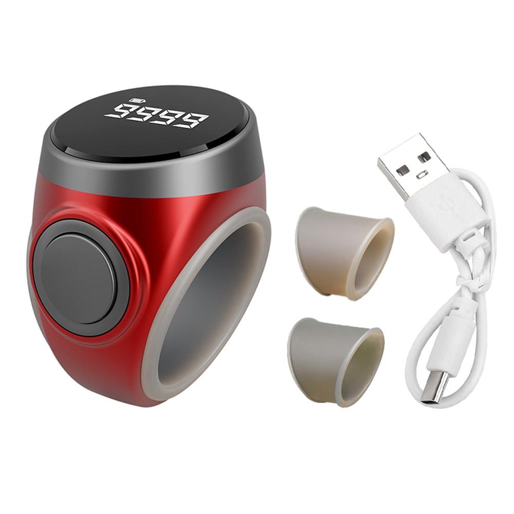 Smart Tasbih Tally Counter Digital Electronic Finger Ring Tally Counter 3 Level Size Adjustment красный