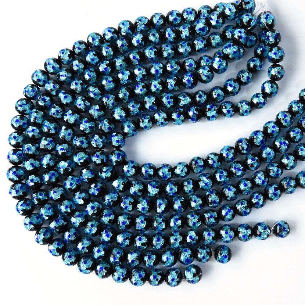 [GOLD STONE] Glowing Firefly Glass Beads, 12mm, Approximately 37cm Long, Mint Blue, Glow-in-the-Dark Glass Beads, Okinawa Souvenir