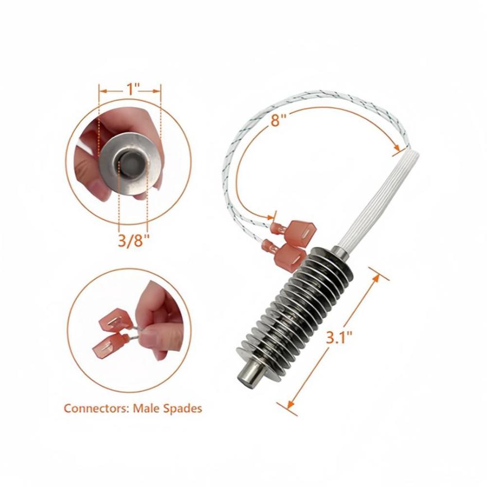 15-fin Heatsinks Pellet Furnace Rod Furnace Maintenance 9.5*85mm Replacement Igniter For Pellet Furnace Pellet China Mainland