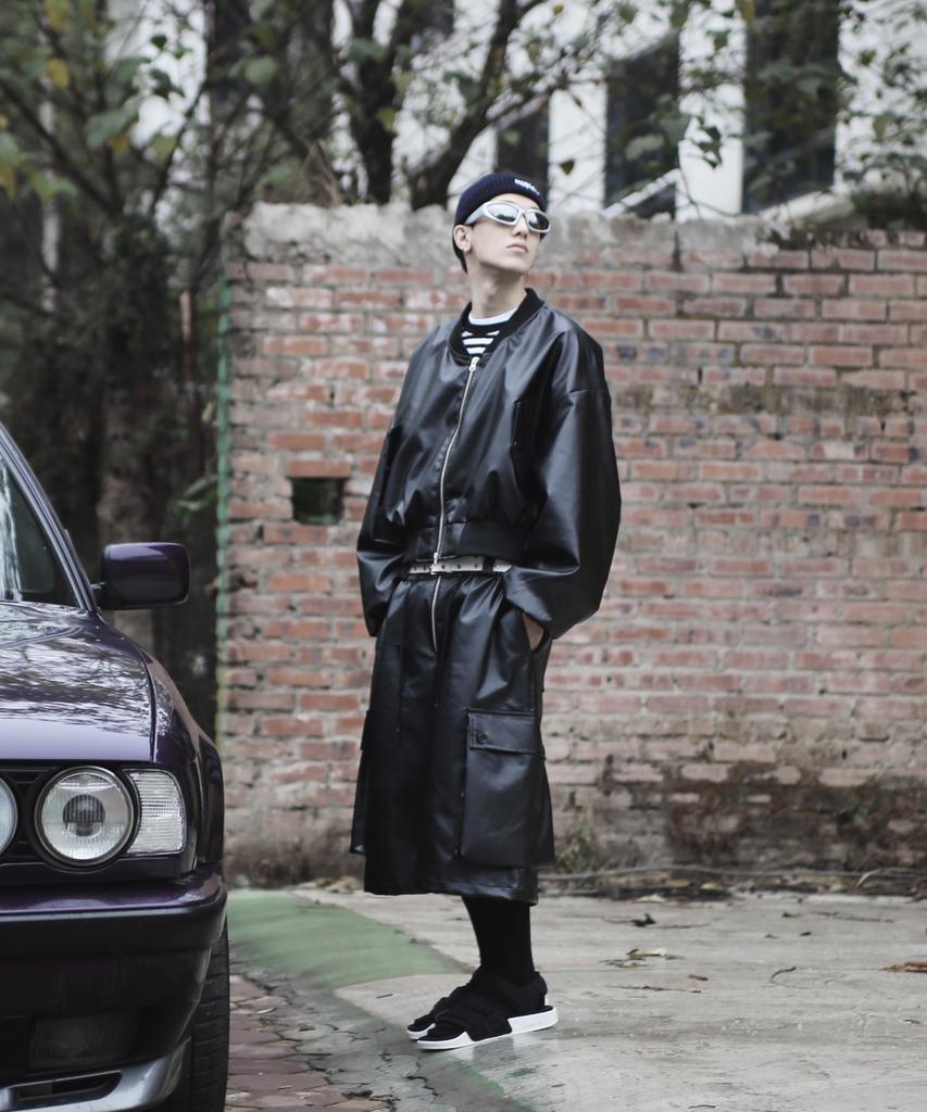 ROCKPSYCHO Leather Bermuda Shorts Black