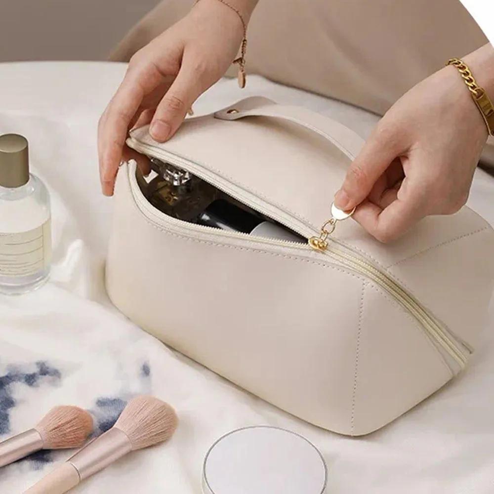 Simple Portable Travel Pillow Toiletry Bag Accordion Cosmetic Bag Multi-purpose Portable Storage Bag PU Storage Bag