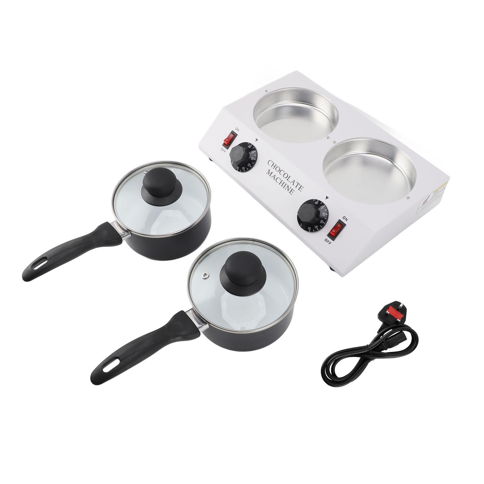 

Машина для плавления шоколада с 2 резервуарами, ручная шоколадная машина с постоянной температурой, алюминиевым антипригарным покрытием, 2 UK Plug 220V