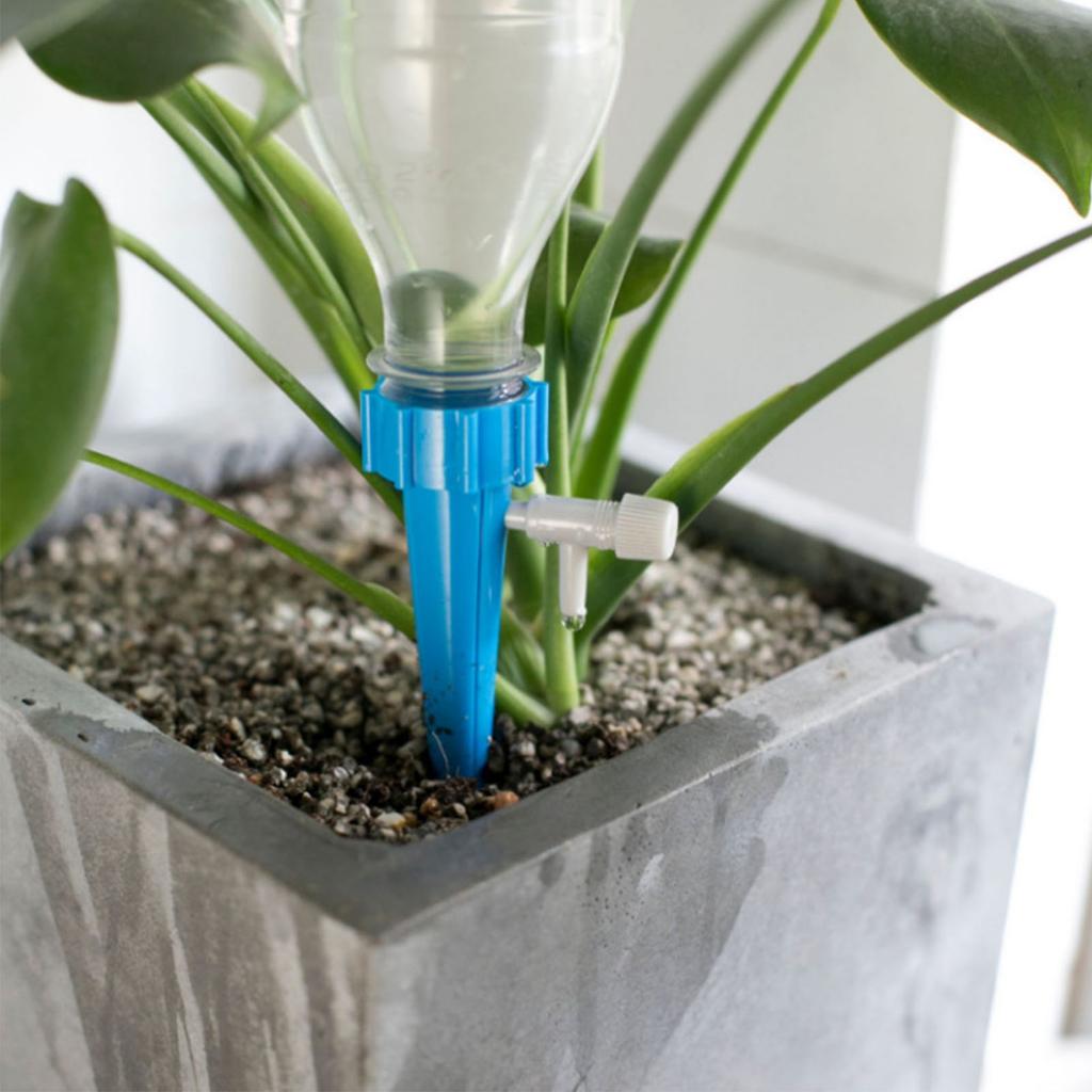 Self Watering Spike for Plant Plastic Automatic Plants Waterer Insert Device with Adjustable Valve