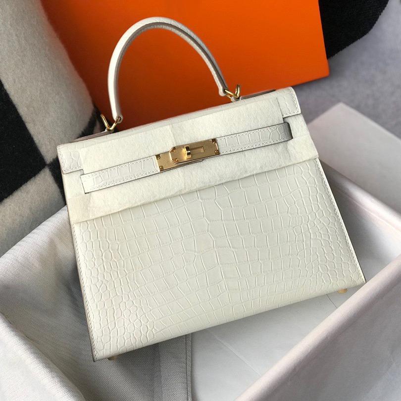 Leather second-generation crocodile pattern first layer cowhide portable shoulder messenger bag commuting 25cm commuting wind