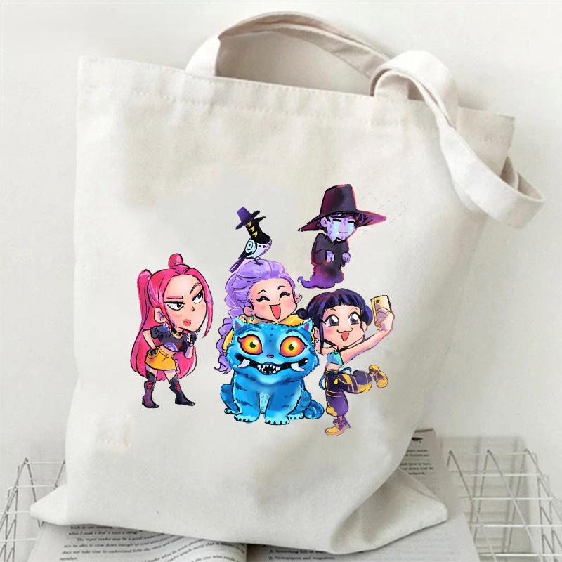 Spot KPOP Korean Witch Hunter Group Printed Canvas Bag Single Shoulder Handbag Shopping Bag