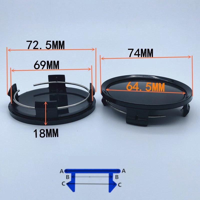 4pcs/lot Blank No Logo 74mm Wheel Cap For Mercedes-Benz Wheel Center Caps Hub Caps Fit 65mm Emblem Sticker Black Silver LM6