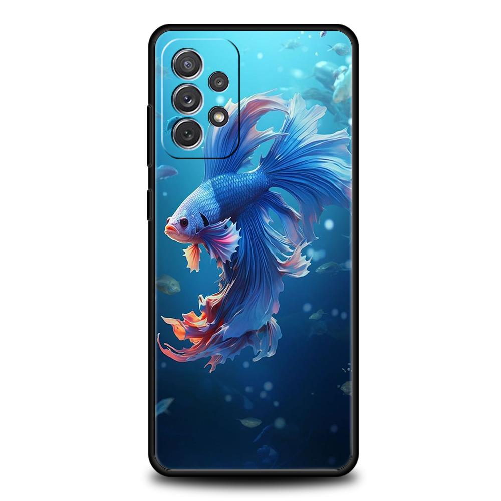 

Милый Чехол для Телефона с Рыбкой для Samsung Galaxy A15 A14 A25 A54 A34 A51 A71 A73 A32 A52 A52S A11 A21S A31 A41 5G Мягкий Чехол Capas Сумки Samsung A51