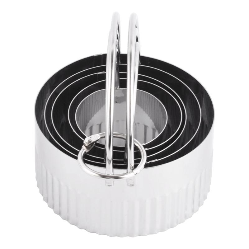 5Pcs/Set Stainless Steel Cookie Cutters with Handle Mousse Cake Baking Mold (BPA Free, No FDA)
