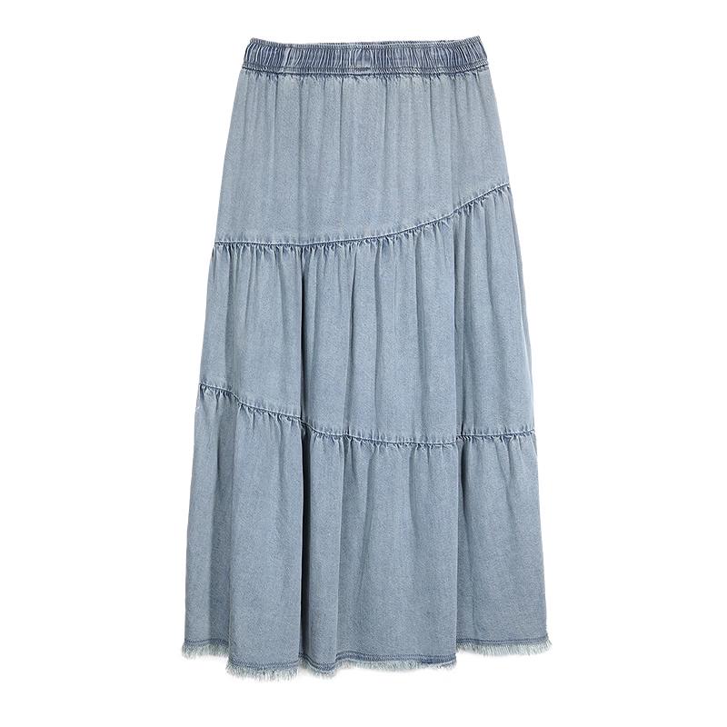 BETU Women s Lyocell Tiered A-line Skirt M