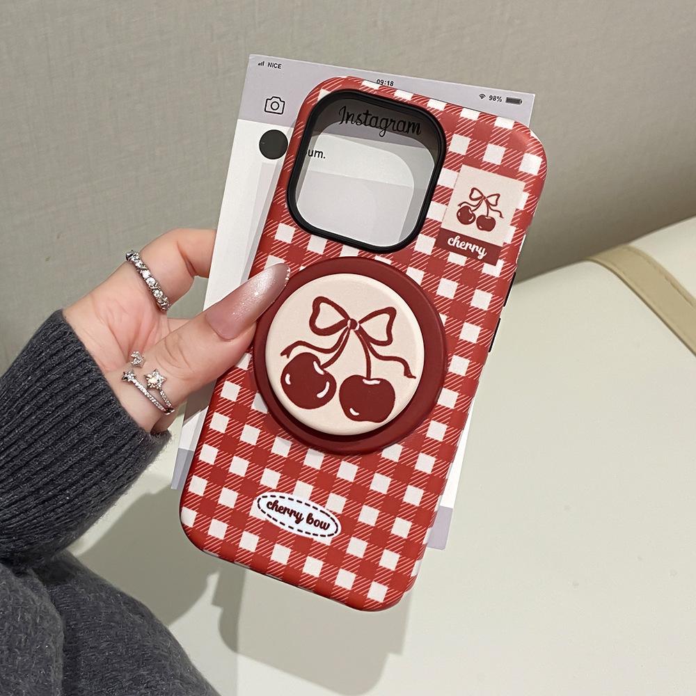 Apple 17/16Promax magnetic film mobile phone case is suitable for iPhone14 2-in-1 15 bracket protective case.