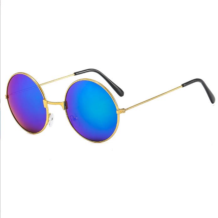 Retro Metal Round Sunglasses | Unisex | Reflective Plano Lenses