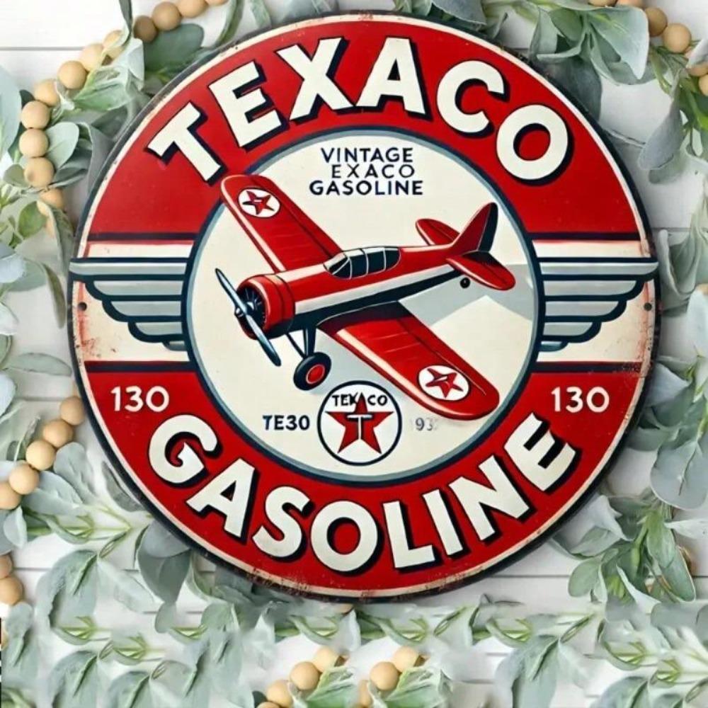 Vintage Texaco Aviation Metal Sign Retro Garage Bar Wall Decor