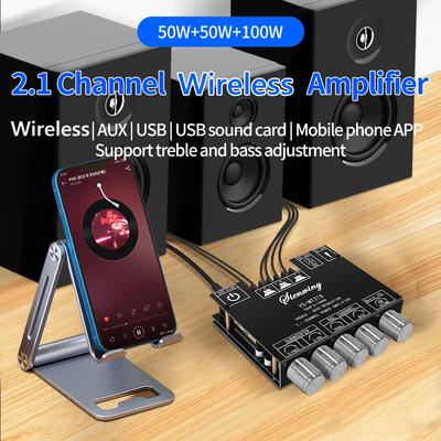 ZK-MT21 2x20W+100W 2.1 Channel Subwoofer Digital Power Amplifier Board AUX 12V 24V Audio Stereo Bluetooth 5.0 Bass Amp for Home