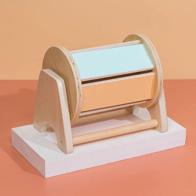Montessori Macaroon Color Spinning Drum Match Coin Box Permanent Box Round Rectangular Box Kids Sensory Toys for Baby Gifts