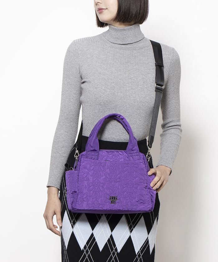 ANNA SUI Annie Boston Shoulder Large Perfect for Blue Bag, Women's, Bag, Stylish, Capacity, Lightweight, Commuting, 317601,