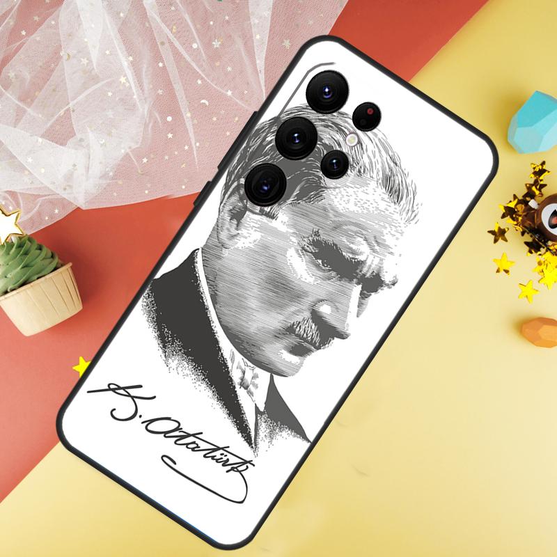 Mustafa Kemal Ataturk Funda For Samsung Galaxy S24 Ultra S23 S22 Plus S21 S20 FE S8 S9 S10 Note 10 20 Ultra Case