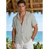 Men S Short Sleeve Hooded Open Front Shirt Loose Breathable Summer Casual