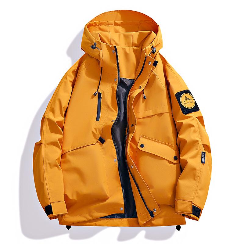 Men s Winter Windproof Color Block Hooded Jacket - Youthful, Handsome, and Casual Style Medium