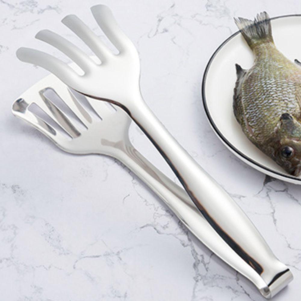 Pince de Cuisine Spatule et Fourchette BBQ 2-en-1 en Acier Inoxydable - Ustensiles Anti-adhésifs pour Crêpes, Poisson, Pain, Omelettes, Retournement de Steak