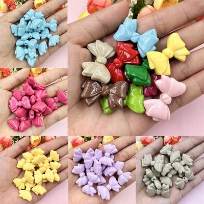 Loose Beads 30pcs For Bracelet Making Bowknot 19.2*29.2mm Handmade Material Acrylic DIY Jewelry Accessories Fashion