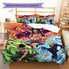 One Piece Luffy Pattern Bedding Quilt Set Quilt Cover Pillowcase Home Decoration Birthday Gift (1 * Duvet Cover + 2 * Pillowcase, Without Core)