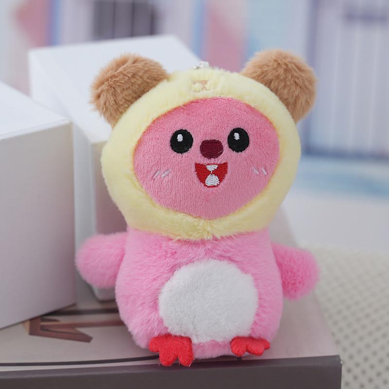Charming Yellow Bear Plush Keychain With Black Eyes Soft Pp Cotton Cat Doll Black Eyes