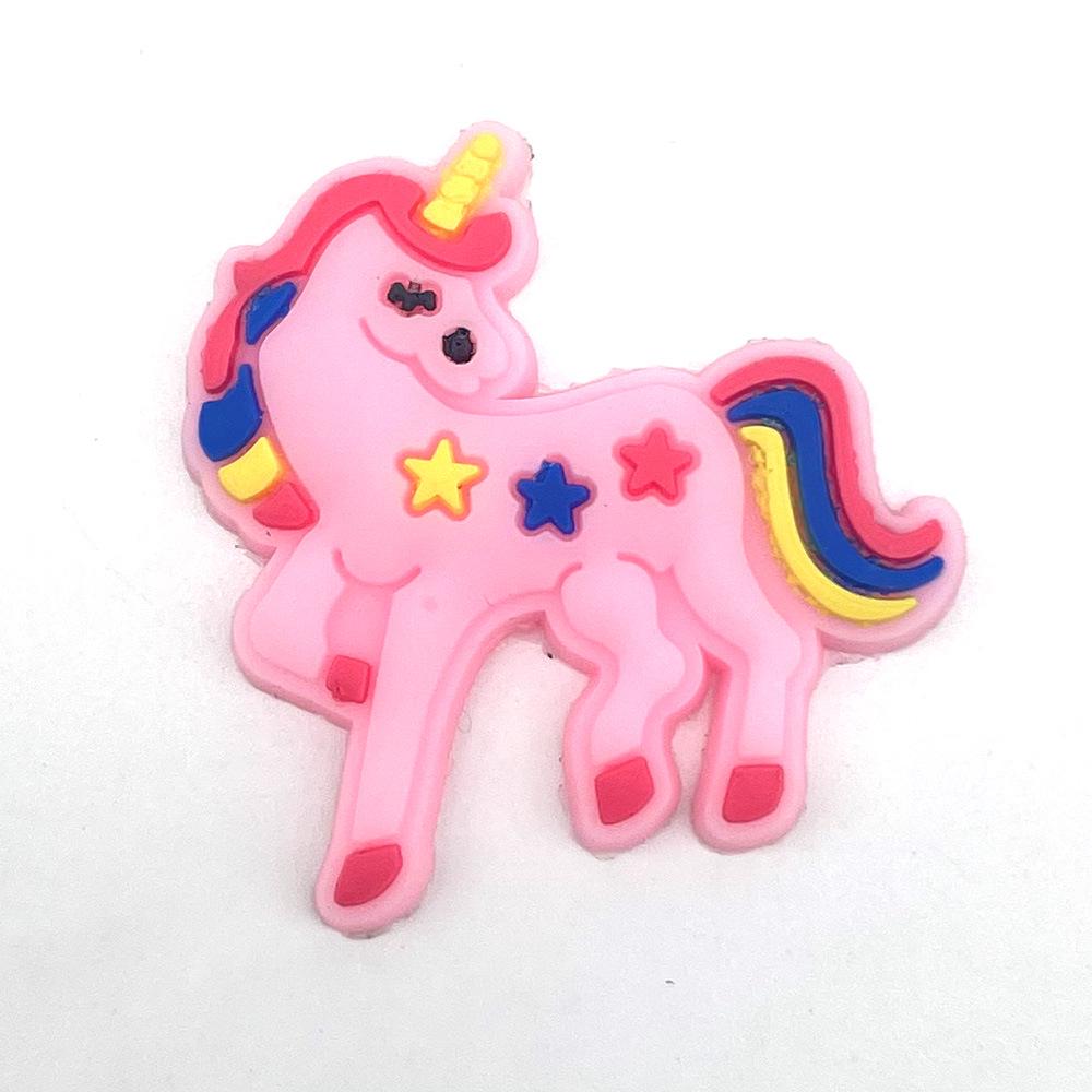 Cute Cartoon Unicorn Flower Clog Buckles - Removable & Soft Rubber Garden Shoe Decorations