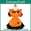 Sexy Lolita Pumpkin Maid Costume Dress For Halloween Party