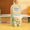 Zipper Plush Stationery Bag Cute Bear Pencil Pouch Fashion Little Bear Doll Pencil Case  Kids Gift