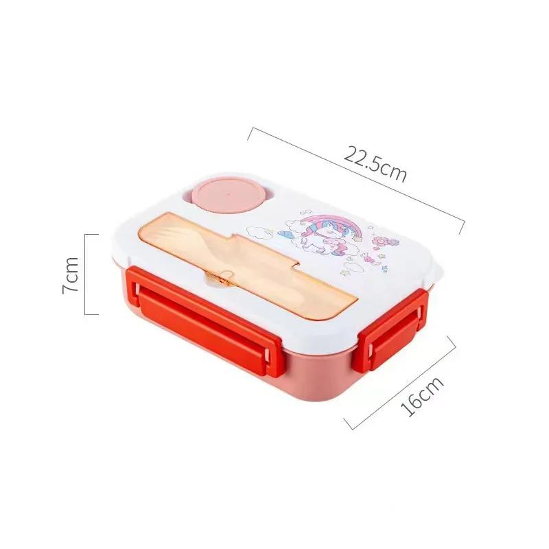 1300ML Bento Box Cartoon Pattern Lunch Box for Kids Office Workers with Dinnerware Sandwich Snack Fruit Box Home Food Container