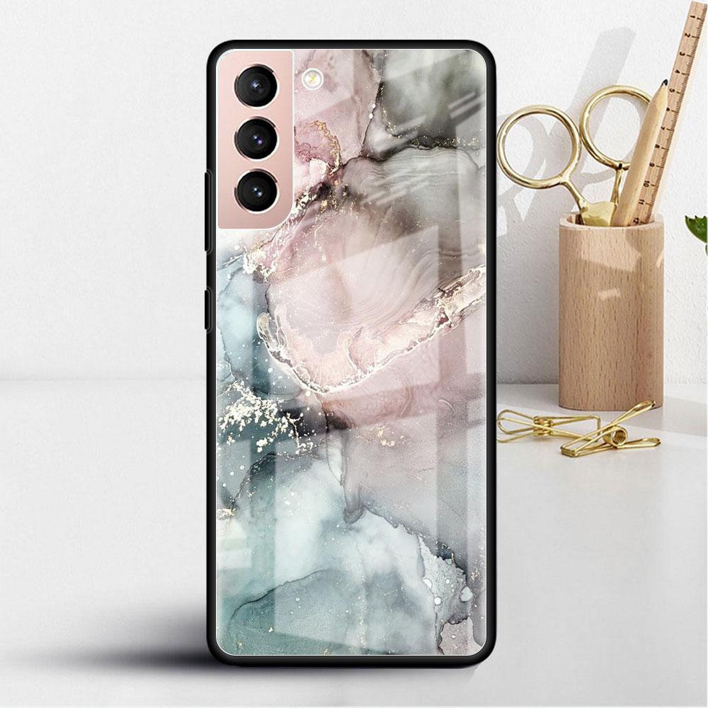 Carcasă din sticlă marmorizată pentru Samsung Galaxy S22 S20 FE S21 Plus, husă de telefon S10 5G S9 Note 20 Ultra 10 Lite