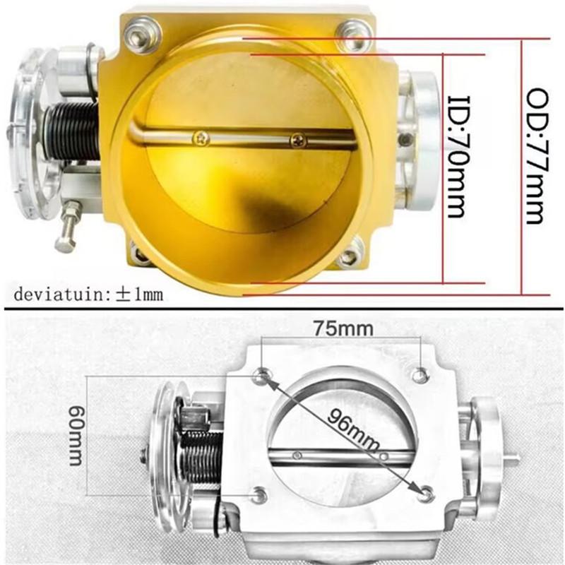 65MM/70MM Universal High Flow Aluminum Billet CNC Throttle Body For 2.5" or 2.75 Inch Intake Manifold