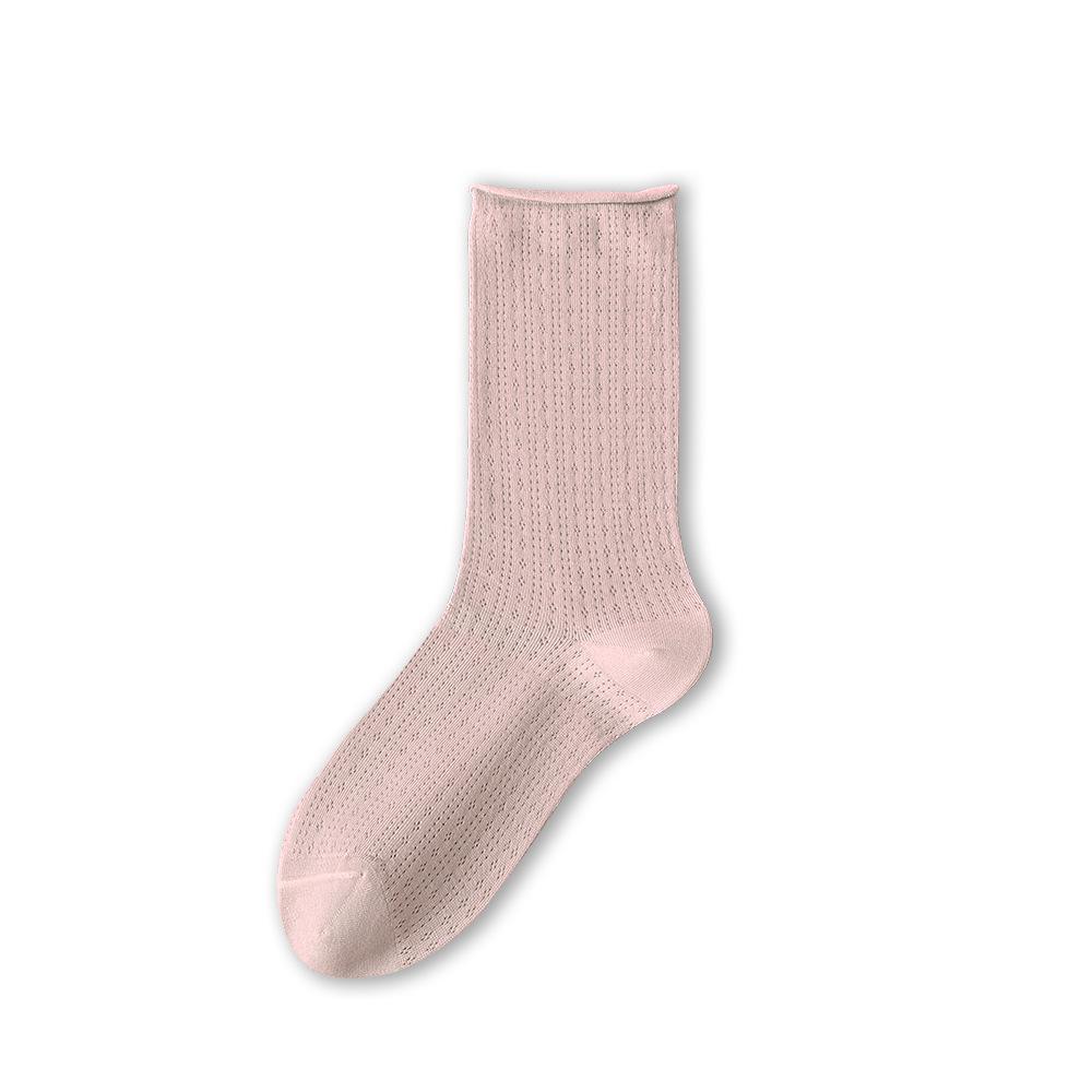 Women's Summer, Spring and Summer Cold Socks, Thin Mesh, Solid Color Long Socks, Breathable Pile Socks, Long Tube Postpartum Socks