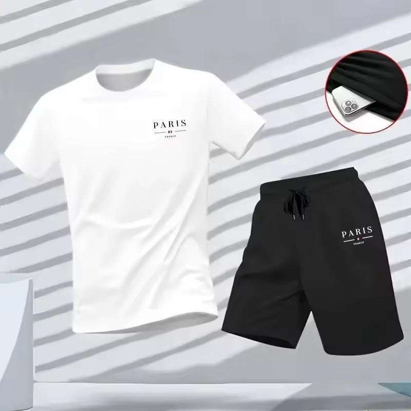 

2026 new trend hot summer sports suit modern casual suitable for men breathable T-shirt shorts two-piece casual and fashionable XL