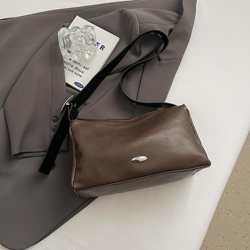 Vintage Women Handbags Soft Leather Shoulder Bag Simple Casual Ladies Messenger Bags High Quality Female Underarm Tote Bag