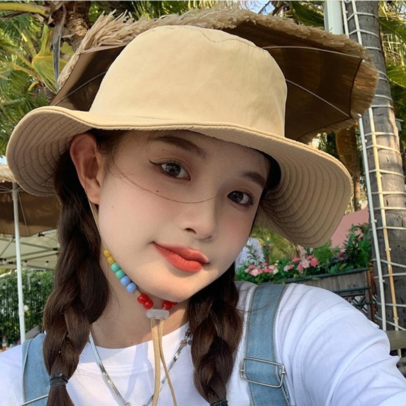Portable Sun Hat Wide Brim Quick Drying Hat with Windproof Rope Breathable Sunshade for Outdoor Surprise Gift