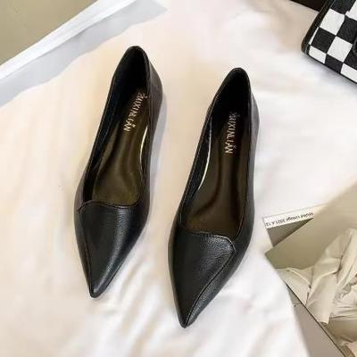 Einfache einfarbige Damen-Ballerinas Klassischer modischer Stil Spitze Zehenpartie Geeignet für Büroarbeit Bequem zu tragen