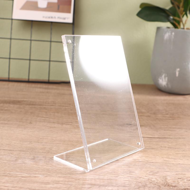 Acrylic Desktop Display Frame Table Card Sign Collection Photo Protection Holder Magnetic Album Postcard Souvenir Display Stand