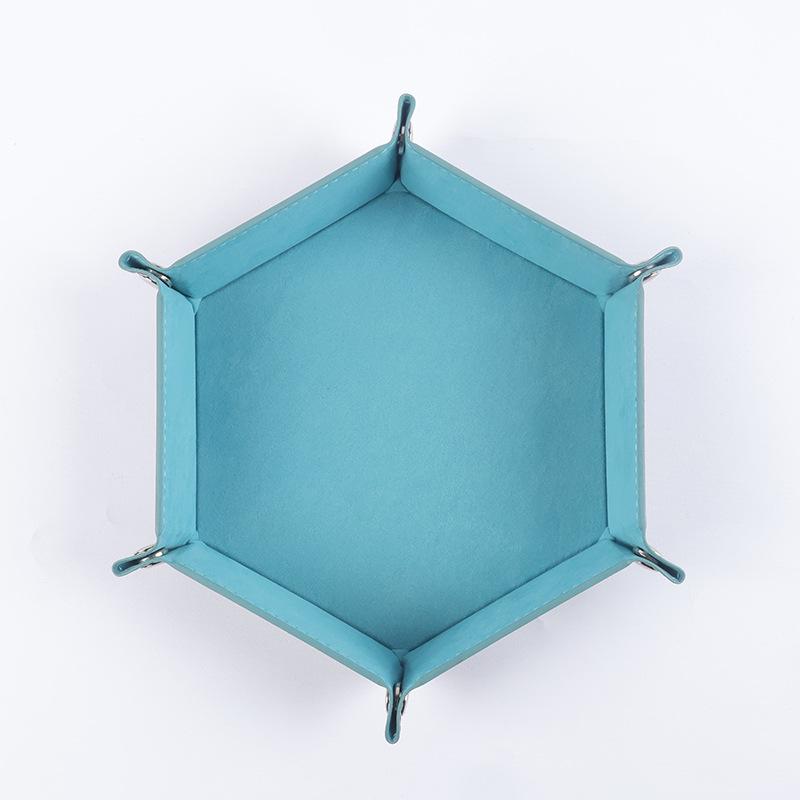 Hexagonal Velvet Foldable Dice and Storage Tray