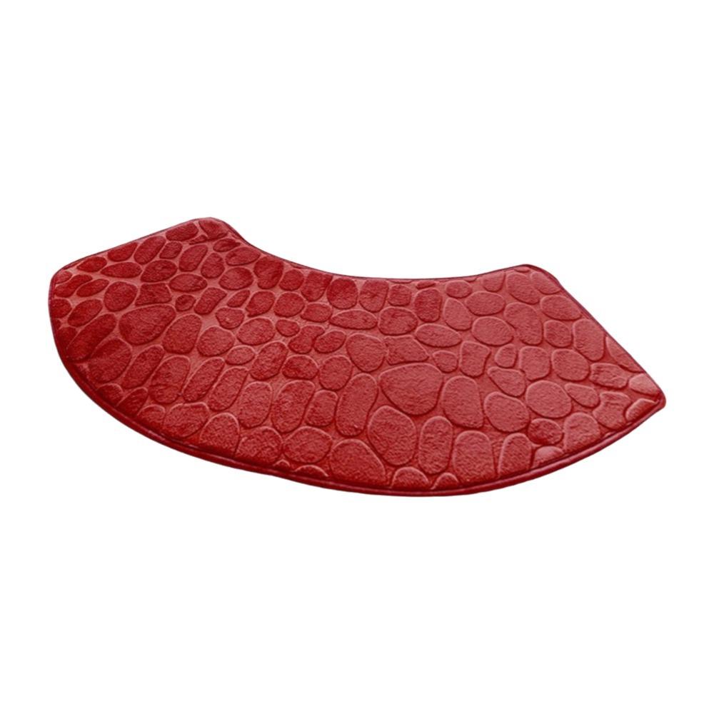 

Non-slip Curved Bathroom Mat Thickened Embossed Bath Mat Durable Absorbent Floor Mat Shower Room червоний